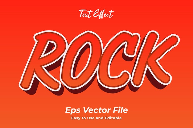 Modern text effect Rock Editable and easy to use Premium vector