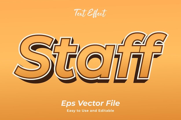 Modern text effect staff editable and easy to use premium vector