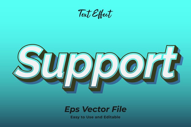 Современный текстовый эффект Поддержка Редактируемый и простой в использовании Премиум векторы