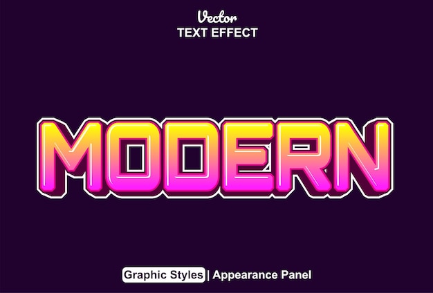 Modern text effect with graphic style and editable