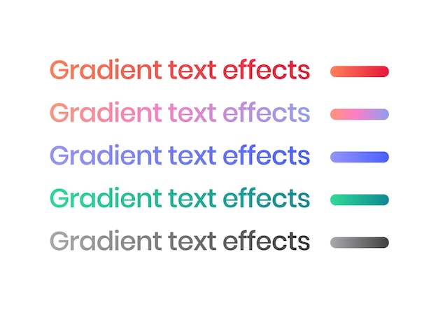 Modern text gradient for websites and UXUI designs trendy colors