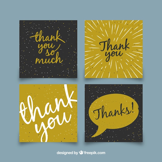 Vector modern thank you card collection