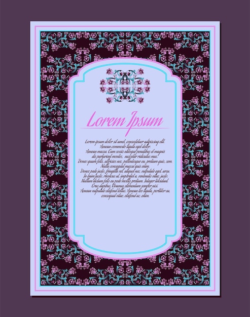 Modern themed pink and blue flower frame