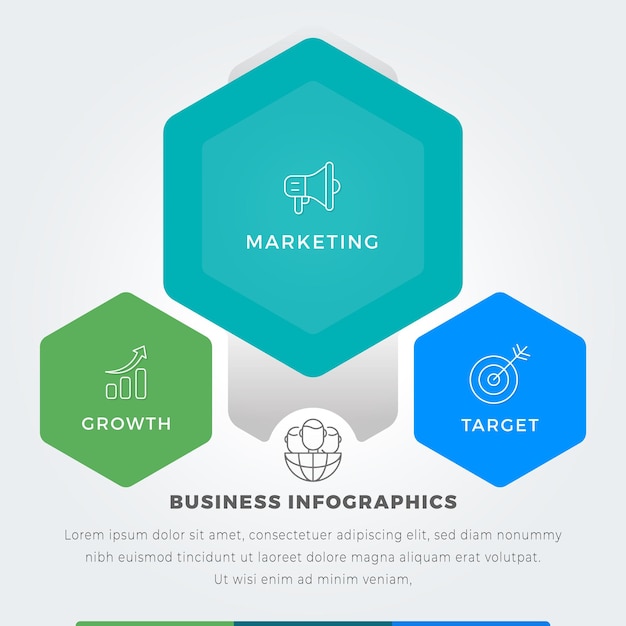 Modern Three Points Infographics Template
