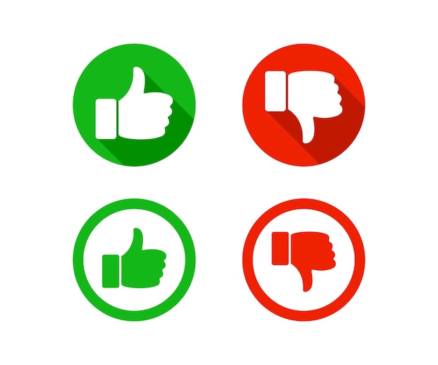 Modern thumbs up and thumbs down icons template