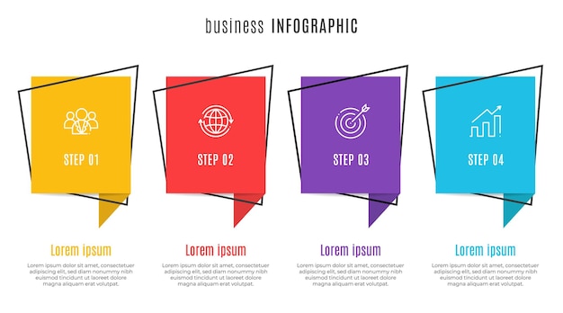 Modern Timeline Infographic Template 4 단계