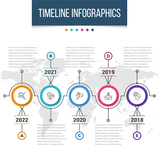 現代のタイムラインInfographics