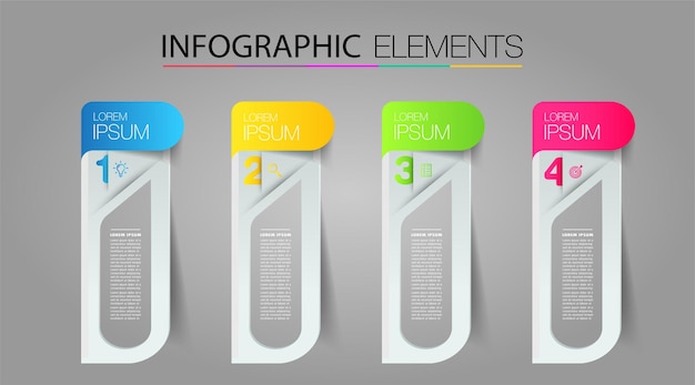 Banner di infografica modello di casella di testo moderna timeline