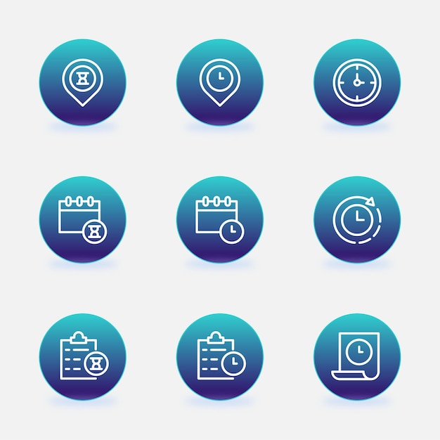 modern timers interface buttons icons design