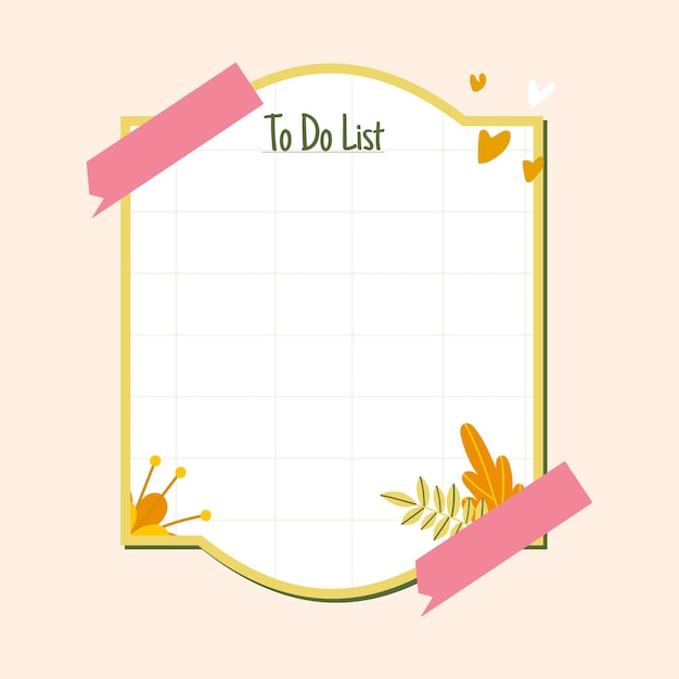 Modern Todo list planner Template Flat design