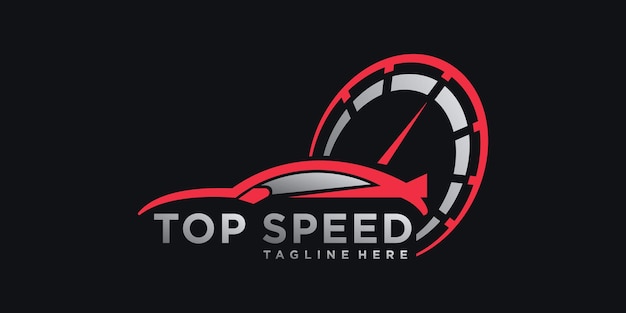 Modern top speed icon logo template design premium vektor