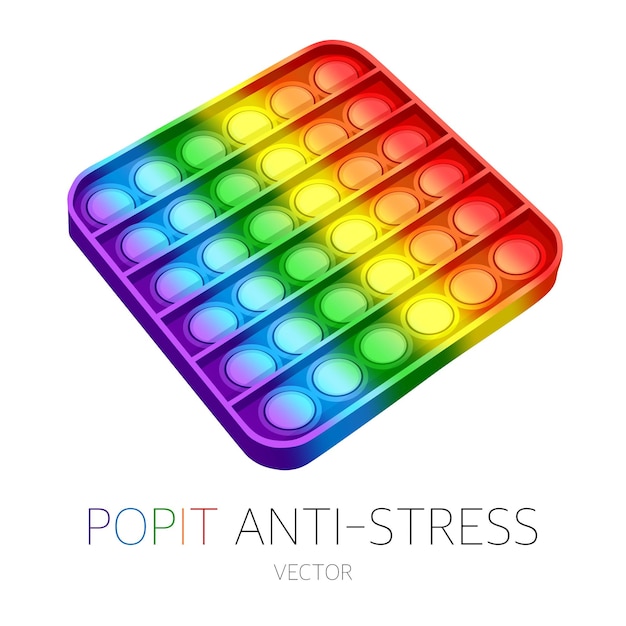 Modern toy antistress pop it vector illustration on a white background closeup A gadget for stress