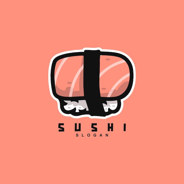 Vector modern traditional japanese sushi logo design illustration