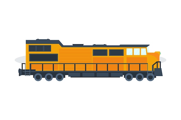 Modern train on railway Vector illustration isolated