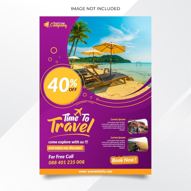 Modern travel flyer design premium template