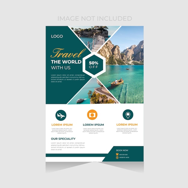 Modern travel flyer design