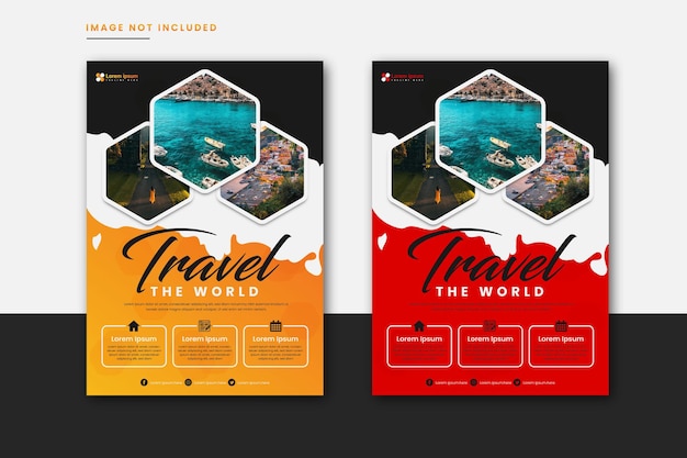 Modern travel sale flyer vector template