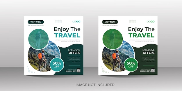 modern travel social media template