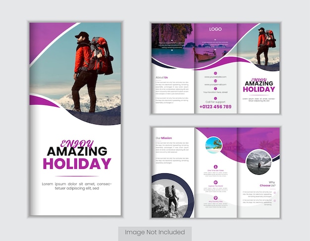 modern Travel trifold brochure design template