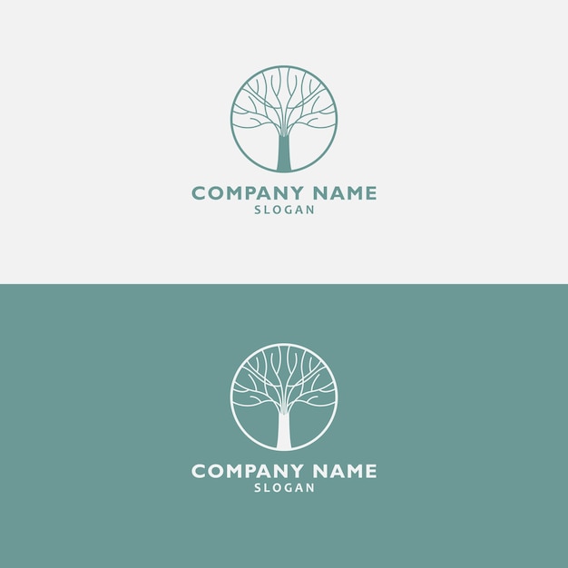 Vector modern tree logo design. minimalist eco and nature vector logo. tree of life branch business sign