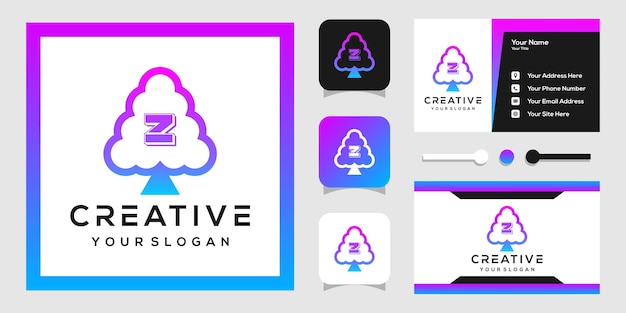 文字zのモダンなツリーのロゴデザイン