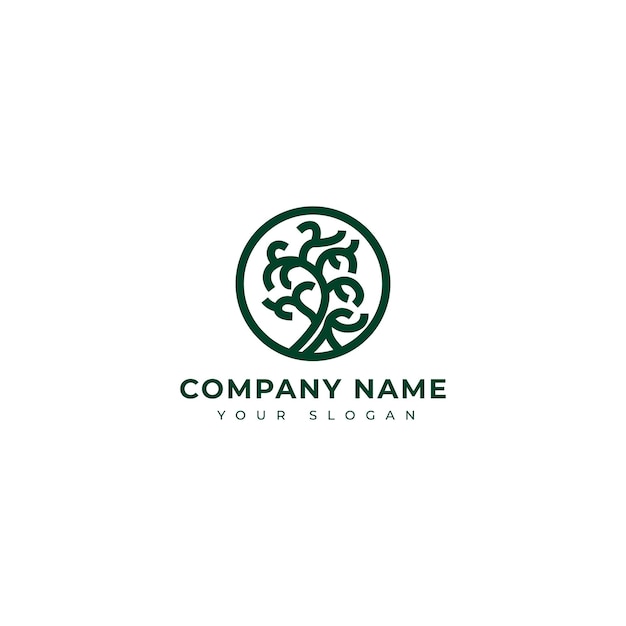 Modern tree logo vector design template