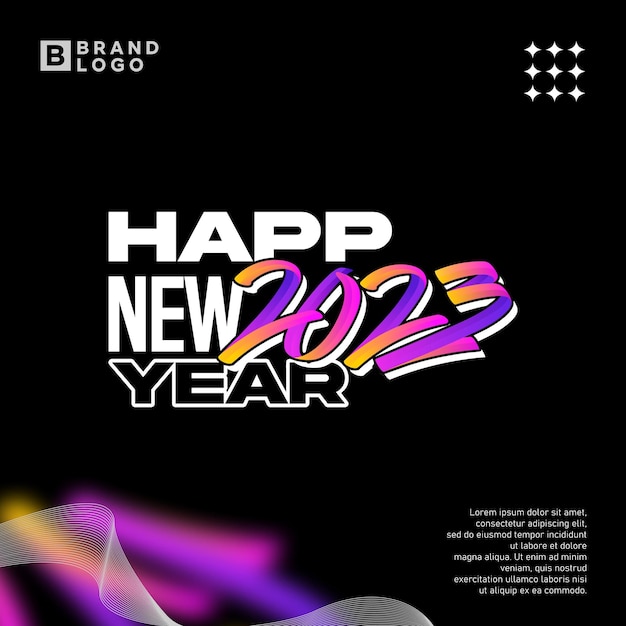 Vector modern trend colorful happy new year 2023