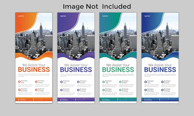 modern trend professional business roll up or x banner template vector file modern layout