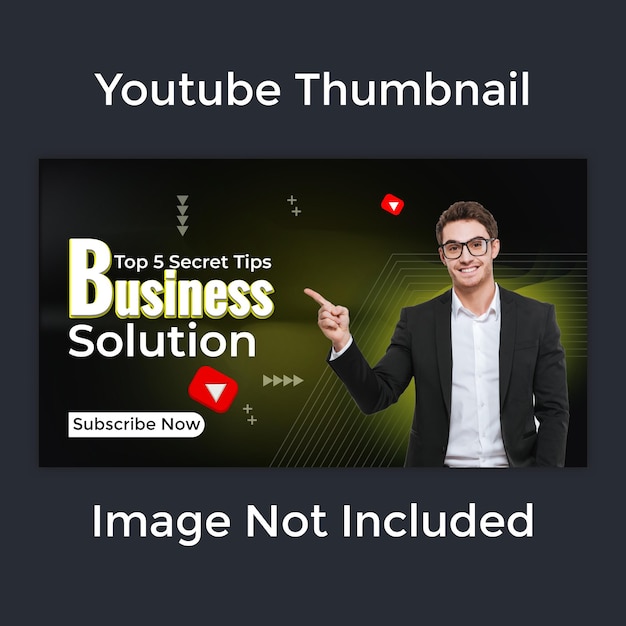 modern and trend professional business youtube thumbnail design vector file