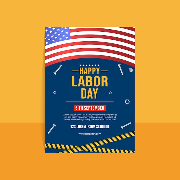 modern trend vertical poster template for labor day celebration post media