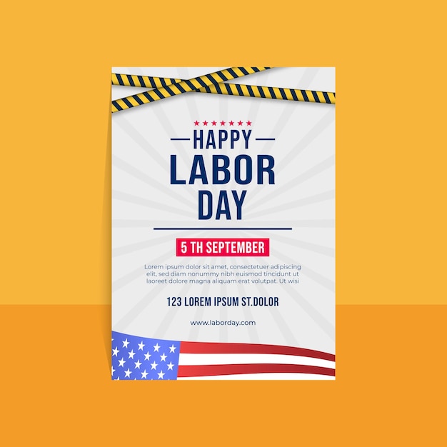 modern trend vertical poster template for labor day celebration post media