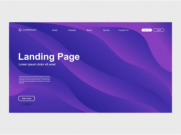 Modern trendy color gradation website template