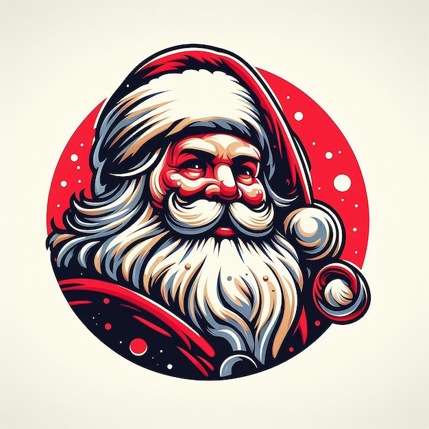 Modern Trendy Cool Friendly Santa Claus Icon Emoji Vector Art Illustration Pic Image