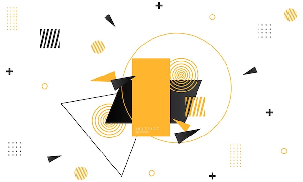 Modern and trendy geometric abstract background, in yellow and black