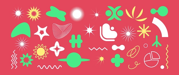 Vector modern and trendy geometric elements shining star icons abstract sparkle symbol