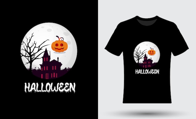 Modern trendy Halloween-t-shirtontwerp met illustratie