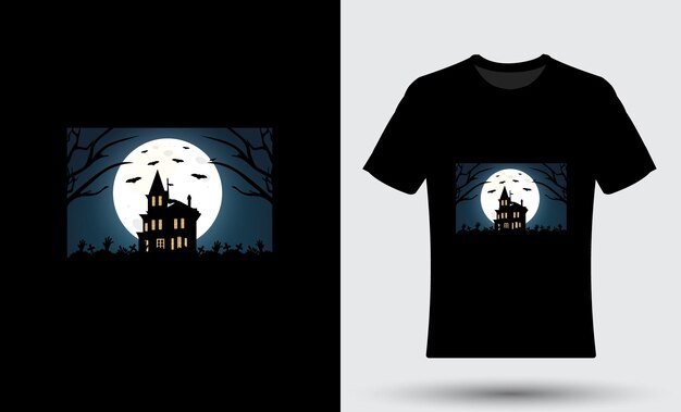 Modern trendy Halloween tshirt design with illustration