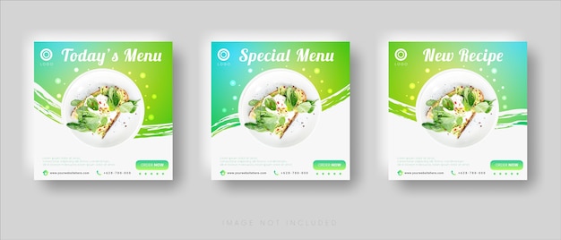 Modern trendy social media post food sale template