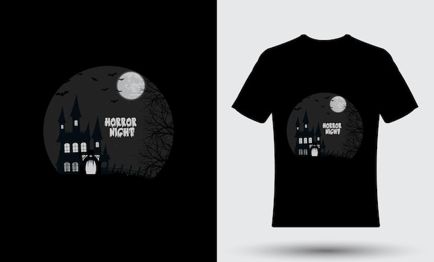 Modern trendy t-shirt design with happy halloween illustration