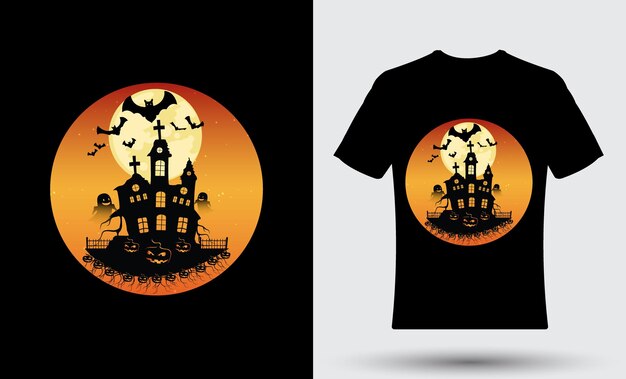 Modern trendy vrolijk Halloween-t-shirtontwerp 03