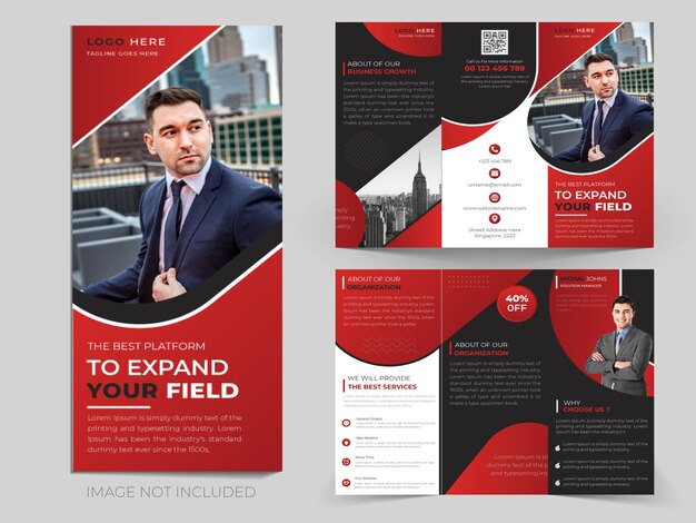 Modern tri fold brochure design on business brochure template layout design