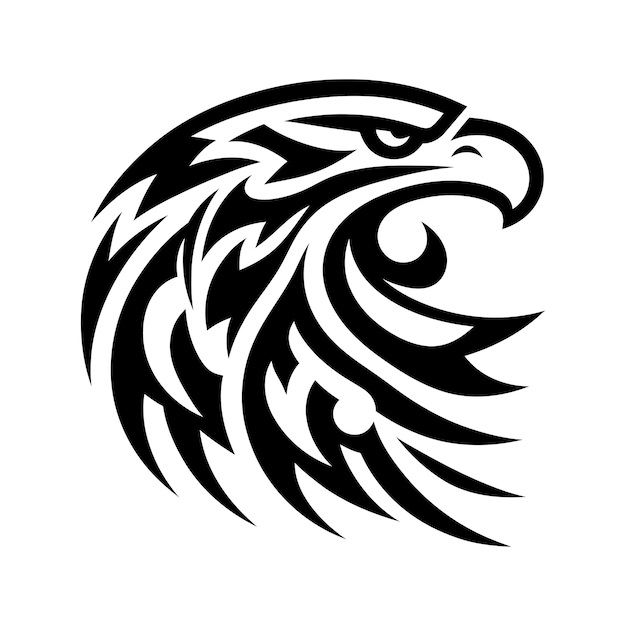 modern tribal tattoo eagle abstract line art of animals minimalist contour Vector