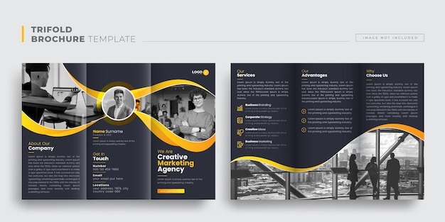 Modern trifold brochure template design corporate business trifold brochure flyer leaflet design