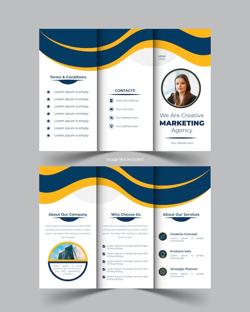 Vector modern trifold brochure template design