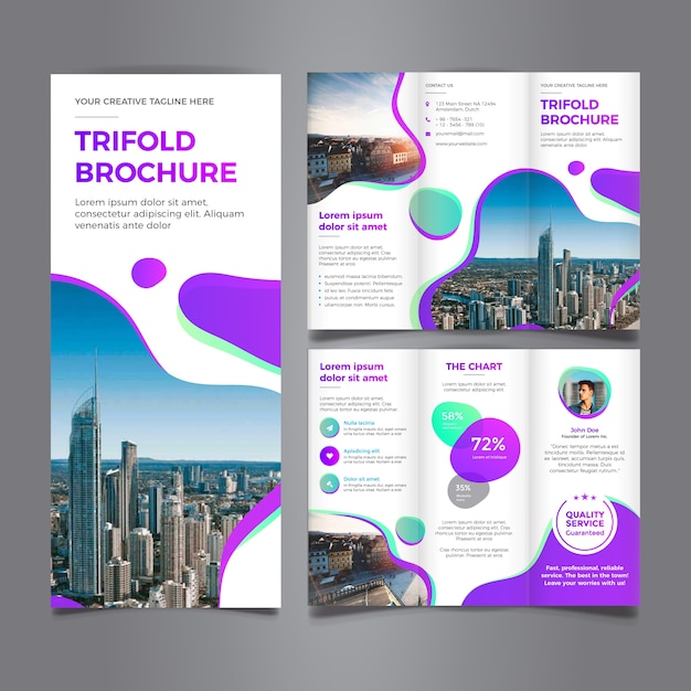 Modern trifold brochure template