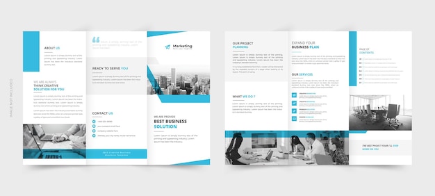 Modern triplet business brochure sjabloon