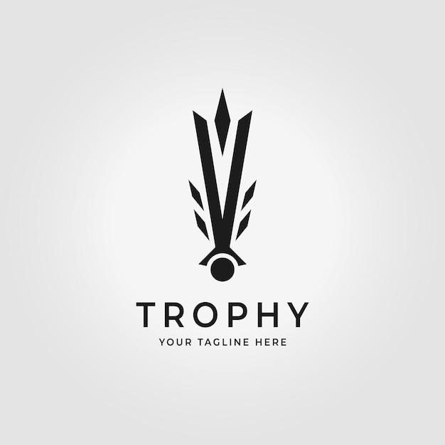 Modern trophy games logo icon vector design illustration vintage old