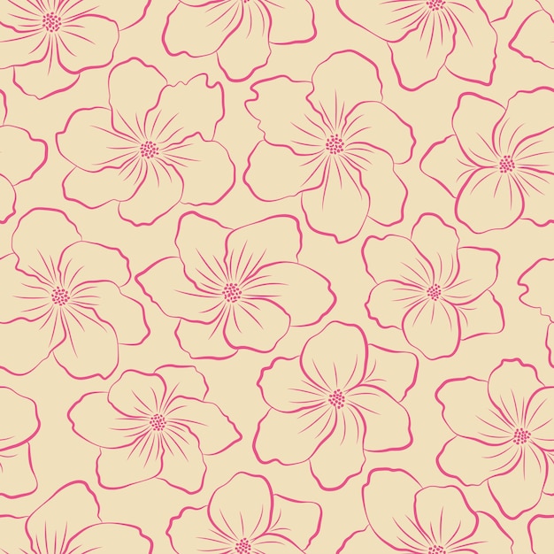 Modern tropical flowers seamless pattern design Seamless pattern with spring flowers and leaves