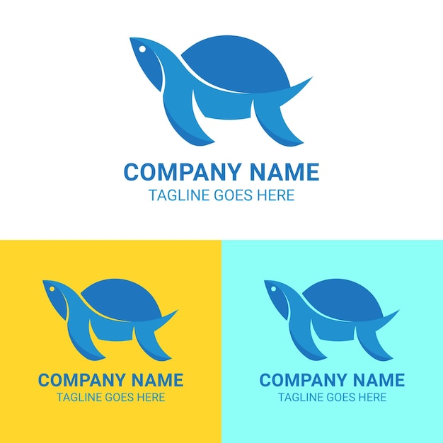 Moderno design del logo del vettore delle tartarughe