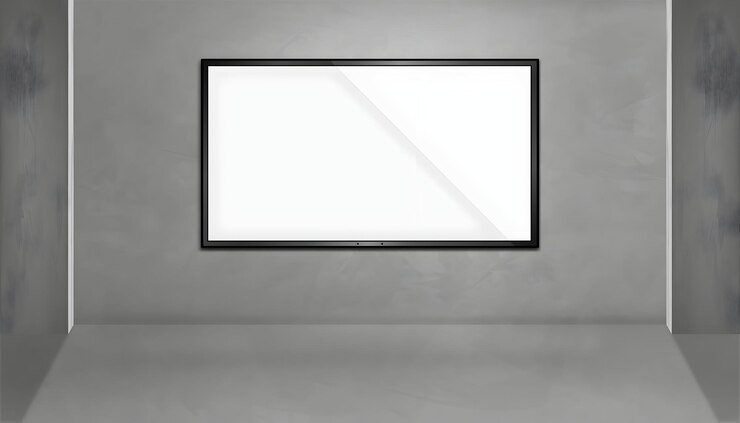 Vector modern tv display in a concrete room